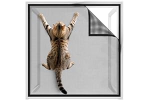 BKSAI Mosquitera para ventana, a prueba de gatos, sin agujeros, estable, para todas las ventanas, tragaluces (100X130CM)