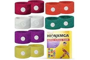 HIONXMGA Bandes contre le mal des transports/bracelet d'acupression pour les nausées, bracelets contre le mal de mer pour le soulagement naturel des nausées matinales, des vertiges, de l'anxiété Voiture