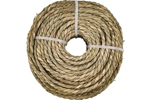 UNIQANTIQ HARDWARE SUPPLY #3-3/16" Twisted Seagrass Rope | 1 Pound Coil | Sea Grass Cord for Chair Caning, Basket Weaving and Wicker Furniture Making | Basketry, Wicker Weaving and Repair Supplies | UA-316SGR