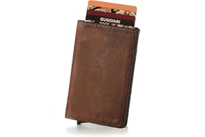 GUGGIARI® Tarjetero Hombre - Cartera Tarjetero Hombre con Monedero y Bolsillo Cortesía con Cierre Magnético -Tarjetero RFID de Aluminio