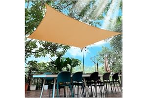 CelinaSun żagiel cienia przeciwsłoneczny z HDPE wraz z linkami mocującymi odporny na warunki atmosferyczne oddychający prostokąt 3 x 4 m piaskowo-beżowy