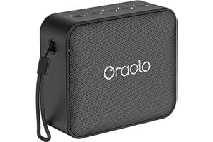 ORAOLO Altavoz Bluetooth Portátil, Altavoces Bluetooth Inalambrico 5.4, Impermeable IPX7, Parlante Estéreo, Entrada AUX&TF-Card, Autonomía de 24H, Altavoz Inalámbrico Compacto para Camping, Viajes (Negro)