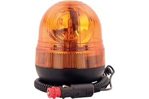 ‎ADLUMINIS AdLuminis Halogen Rundumleuchte orange, Verschiedene Ausführungen, Blinkleuchte 12V 24V, ECE R65 Straßenverkehr Zulassung, KFZ Warnleuchte (b - Ei-Form mit Magnet-Fuß)