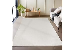 CARPETSALE24 Dywan do salonu, wytrzymały dywan pętelkowy melanżowy jednobarwny ze strukturą, nowoczesny dywan dekoracyjny Cut-Loop, Rozmiar: 140 x 200 cm, Kolor: Kremowy