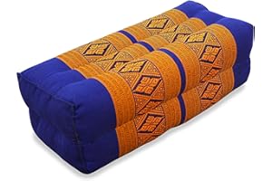 livasia | Coussin de Méditation en Kapok | Bolster de Yoga | 33 x 19 x 12 cm | Coussin de Soutien Rectangulaire | Asanas
