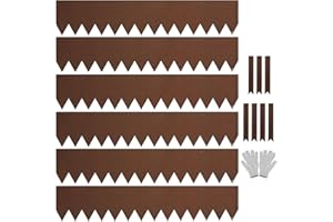 JonesHouseDeco - Bordura per prato zincata, 1 m di lunghezza x 20 cm di altezza, con rivestimento a polvere di bronzo, in acciaio, divisorio per vialetti, bordi decorativi in metallo K649B08