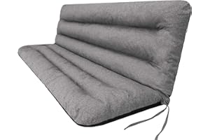 ‎PILLOWPRIM PillowPrim Kissen für Hollywoodschaukel • Gartenbankauflage • Bankauflage • Bankkissen • Sitzkissen und Rückenkissen • Gartenpolster • sitzbreite 150cm Anthrazit