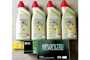 MULTI MARCA KIT TAGLIANDO PER DUCATI MONSTER 696 2008 - 2013 CON 4 LITRI DI OLIO CASTROL POWER 1 10W40, 1 FILTRO OLIO HIFLO HF153, 1 FILTRO ARIA HIFLO HF6001, 2 CANDELE NGK DCPR8E