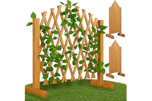 GARDEBRUK® 2er Set Rankgitter Gartenzaun bis 200cm ausziehbar faltbar Garten Balkon Spalier Rankhilfe Holzzaun Pflanzengitter