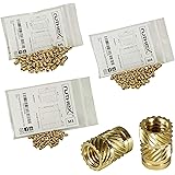 ruthex Gewindeeinsatz M3 / M4 / M5 Bundle (100/50/50 Stück) - Messing Gewindebuchsen - Einpressmutter für Kunststoffteile - d