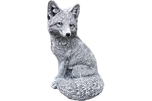 stoneandstyle Figura de piedra, diseño de zorro grande, resistente a las heladas, resistente a la intemperie, piedra fundida