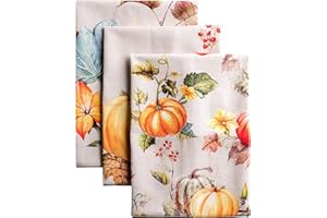 Maison d' Hermine Potiron 100% Baumwolle Set von 3 Multi-Purpose Küchenhandtuch | Bar Handtücher | Thanksgiving/Weihnachten (50cm X 70cm)