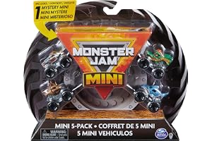Monster Jam - 5-pack Monster Truck, officiella paket med 5 Mini samlarleksaker, skala 1:87-6066965, leksaker för barn 3 år +