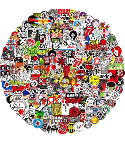 Vintage Stickers 50 Pièces, Rétro Autocollant pour Valise Voyage Ordinateur Portable Scrapbooking Guitare