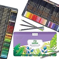 PAGOS Aquarellstifte Wasservermalbar mit Pinsel, Aquarell-Malstifte Set