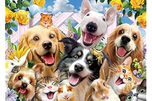 AVEJOYS Jigsaw Puzzles for Adults 1000 Piece Happy Pets 27.56 x 19.69 Inch Puzzles for Adults Educational Challenge 1000 Pieces Puzzles for Adults