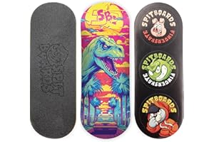 SPITBOARDS Deska z deski 34mm - Drewno prawdziwe (5 warstw) klasyczny kształt Popsicle Street - Rozmiar: 34 x 96 mm - Pojedyncza graficzna deska (prawdziwe zużycie) - Zoptymalizowana wklęsłość