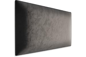 Muralo aksamitna poduszka ścienna, panel tapicerski do sypialni i salonu, poduszka na zagłówek łóżka, poduszka lędźwiowa, nowoczesna luksusowa tapicerka (Grafit, 60 cm x 40 cm)