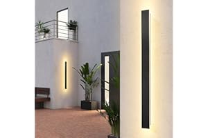 YUEEU 150CM Applique da Parete Esterno LED Lungo Nero impermeabile Ip65 Moderne Luci da Esterno a Parete per Portico Esterno Villa Wall Light 3000k Scala Corridoio Luce Wall Lamp