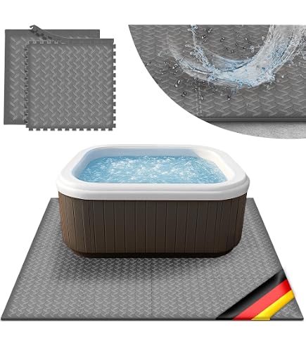 Lot De 4 Tapis De Sol Pour Piscine Bestlivings - Anthracite 52x52 Cm - Épaisseur 1,2 Cm - Protection Et Confort