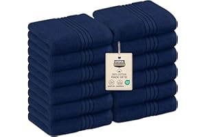 ‎UTOPIA TOWELS Utopia Towels - 12 luksusowych ściereczek, 30 x 30 cm - 100% bawełna Flanelowe ściereczki do twarzy Premia, bardzo chłonne i miękkie w dotyku (granatowy)