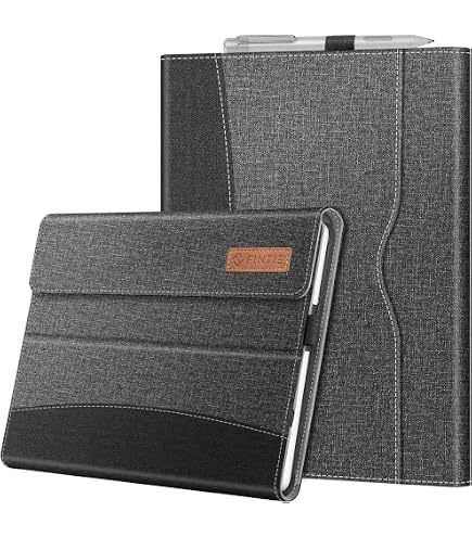 Custodia Surface Go 3 10.5'' In Pelle PU Ultrasottile Con Supporto Regolabile - Anti-Goccia, Nero - 3