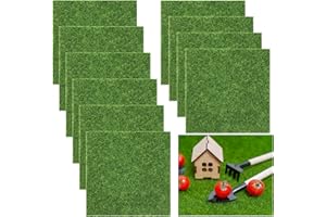 Draupnir 10 Stück Kunstrasen Miniaturgarten, 15x15cm Kunstrasen zum Basteln, Kunstrasen Klein Dekoration, Künstliche Rasen Miniatur Garten Deko für DIY, Miniatur Garten, Mikro Landschaft