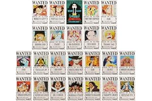 Xiumui OP Pirate Anime Wanted Poster 28,5 cm × 19,5 cm, Nouvelle Edition, Zorro, Luffy, 1,5 milliard, Lot de 24