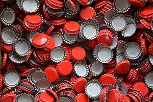BRAUEN.DE Crown Caps for Sealing Commercially Available Reusable Bottles Pack of 100 Red Bottle Caps Beer Capsule