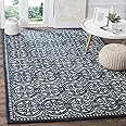 Asmara Rugs Handmade Export Quality Hi And Low Pile Wool Carpet For Living Room-Bedroom & Hall With 1.00 Inch Thickness (Size 4 X 6 Feet Color Blue), Rectangular