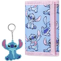 Porte-monnaie Enfant Mybagstory - Stitch Rose - 10 X 10 Cm - Fermeture Scratch Et Zip - Pour Maternelle Et Primaire - Dès 3 Ans