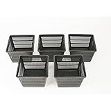 Inter Flower - 5er Set L Pflanzkörbe Wasserpflanzen 18x18x12cm/für Gartenteich - gut geeignet für Teichplfanzen wie Seerosen/