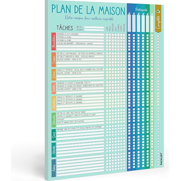 Planning Mensuel A4 - 40 Feuilles Avec Listes De Tâches, Gestion Du Temps Et Projets