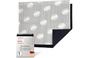 FilterBase® Filtre à charbon actif pour hotte aspirante | Pack individuel | Filtre à graisse plat + filtre à charbon pour hotte aspirante | Tapis découpable 57x47 cm.