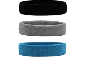 HANERDUN Cinta Sudor Cabeza Hombres y Mujeres Banda Elástica de Pelo Transpirable Antideslizante Banda de Cabeza Atlética de Algodón de Absorción de Humedad para Deportes