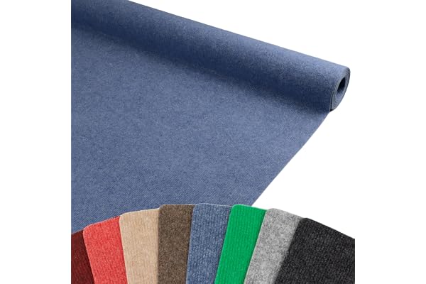 Moquette aiguilletée Rips Malta - Bleu, 2,00m x 6,00m, Moquette au Mètre Réutilisable | Cértifiée avec Résistance au Feu B1 | Moquette Foire Stand
