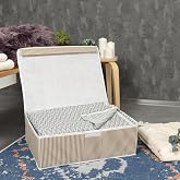 Pazar Kapısı &Ccedil;ok Ama&ccedil;lı D&uuml;zenleyici Kapaklı Sandık Tipi Kutu Hur&ccedil; Organizer (50 x 40 x 19, Kahverengi)