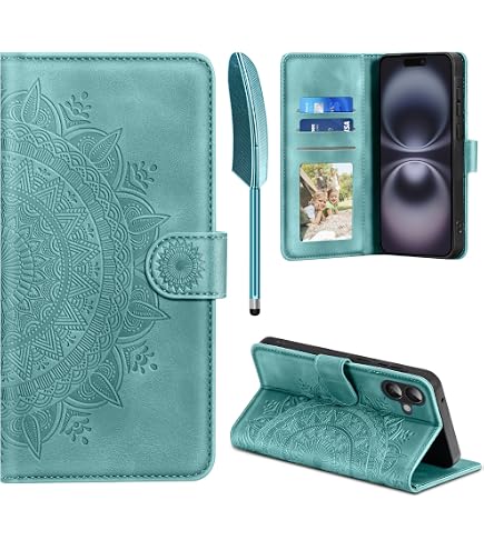 TOMYOU IPhone 16 Hülle – Flip Case Mit Kartenfach, Standfunktion, Roségold