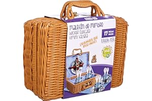 Tachan - Set picnic vichy en cesta de mimbre (CPA Toy Group 20517) , color/modelo surtido