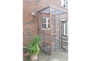 4Wire Catio 3 sided Lean to Enclosure Cat Run 6ft x 4ft x 9ft WP Roof 1" x 1"