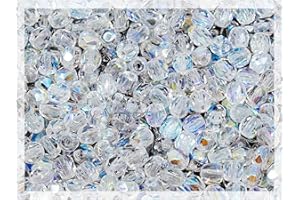 ‎BOHEMIA CRYSTAL VALLEY 50 g (ca 600 stk) Tschechische Facettierte Glasperlen Fire-Polished Rund 4mm, Crystal AB