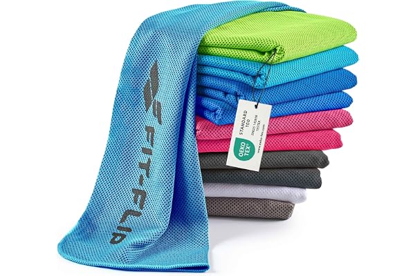 Fit-Flip Serviette de Refroidissement Parfaite comme Serviettes Sport Microfibre ou Serviette rafraîchissante – Airflip Cool Towel pour Fitness, Sports, Voyages, Yoga