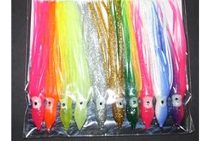 Fladen ASSORTED COLOUR Squid Muppet lures 9cm x 10 Boat Sea Fishing