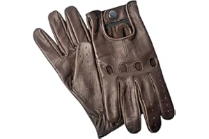 Hand Fellow Guantes de conducción sin forro para hombre, estilo retro vintage