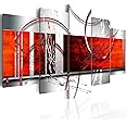 stampe e quadri su tela 5 pezzi quadro moderno Lupo grigio in bianco e nero pittura dipinti su tela moderni soggiorno Decor Regalo Creativo,Quadro multipannello 5 Pannelli,XXL 125x60CM Con cornice