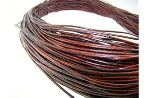‎ESNADO esnado Lederschnur Rund - 1,5 mm. Antik Braun. 20 Meter | ECHTES Leder | pflanzlich gegerbt | ideal für die Herstellung von Schmuck und Armbändern, Basteln oder Dekorieren, DIY-Projekte, Mittelalter