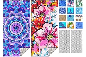 IGINOA Strandtuch XXL Microfaser Strandhandtücher Mikrofaser Badetuch Mandala 2Set Beach Towels 180x90 Schnelltrocknend Dünn Strandtücher Groß Leicht Badehandtuch Strand Blume Microfasertuch
