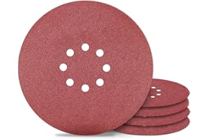 AWUTZUT 9 inch Sanding Discs 8 Holes 100 Grit Hook and Loop Disc 225mm Sanding Pads 5PCS for Drywall Sander