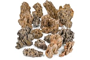 Unocho Roca Dragon Stone Decoración para Acuarios Aquascaping Piedra de 2 a 4 Pulgadas para Paisajismo,Decoración de Tanques Modelo-5LB
