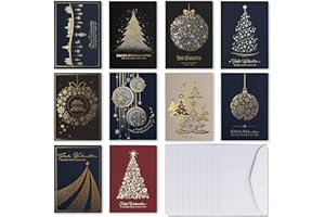 ‎ART NUVO Art Nuvo Weihnachtskarten mit Umschlägen und Einlagen – Set von 10 exclusiven Weihnachtskarten